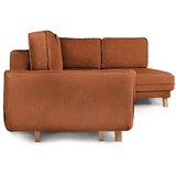 Bonami Selection Oranžna raztegljiva kotna sedežna garnitura iz rebrastega žameta (levi kot/v obliki črke "U") Tori – | Shoptok.si