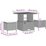  Vrtni set za objed 3 kom. Crna poliratan | shoptok.hr