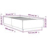 vidaXL Okvir za krevet crni 75 x 190 cm od konstruiranog drva | shoptok.hr