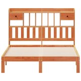 vidaXL Knjižna postelja brez vzmetnice vošč. rjava 140x200 cm borovina | Shoptok.si