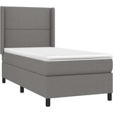  Box spring postelja z vzmetnico LED temno siva 80x200 cm blago, (20999202) | Shoptok.si