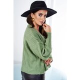 Kesi Ribbed sweater with buttons dark mint | shoptok.hr