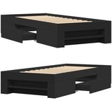  Okvir za krevet crni 75 x 190 cm od konstruiranog drva | shoptok.hr