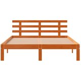  Okvir kreveta s uzglavljem voštano smeđi 140x190 cm od borovine | shoptok.hr