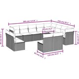  12-dijelni set vrtnih sofa od poliratana s jastucima crni | shoptok.hr