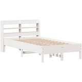 vidaXL Posteljni okvir z vzglavjem bel 120x190 cm trdna borovina, (21303411) | Shoptok.si