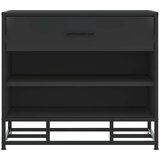 vidaXL Klupa za cipele crna 60x40x53,5 cm izrađena od drveta i metala | shoptok.hr