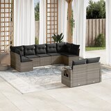  9-dijelni set vrtnih sofa od poliratana s jastucima sivi | shoptok.hr