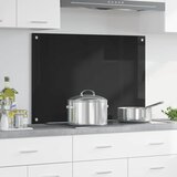  Kuhinjski zid Crna 90 x 60 cm Staklo otporno na udarce | shoptok.hr