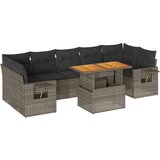  8-dijelni set vrtnih sofa od poliratana s jastucima sivi | shoptok.hr