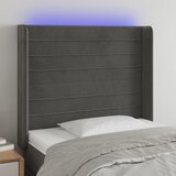 vidaXL LED uzglavlje tamnosivo 93x16x118/128 cm baršunasto Cijene