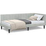 vidaXL Kutni okvir kreveta s uzglavljem Svjetlosiva 90 x 200 cm Baršun | shoptok.hr