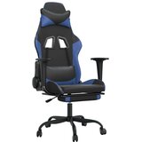  Masažni gaming stol z oporo za noge črno in modro umetno usnje, (21152293) | Shoptok.si