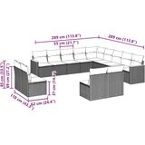  13-dijelni set vrtnih sofa s jastucima poliratan crni | shoptok.hr