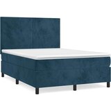  Krevet s oprugama i madracem tamnoplavi 140x190 cm baršunasti | shoptok.hr