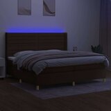  Krevet box spring s madracem LED tamnosmeđi 200x200 cm tkanina | shoptok.hr