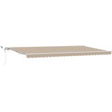 vidaXL Avtomatska retraktibilna tenda z LED Bež 600x350 cm, Zamenjava tenda za okvir 6x3,5 m Bež | Shoptok.si