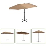  The Living Store Zunanji senčnik z aluminijastim drogom 460x270 cm taupe - Senčnik, (21743717) | Shoptok.si