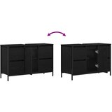 Ormarić za umivaonik s ladicama crni hrast 90x34,5x60 cm | shoptok.hr
