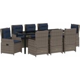  Vrtni set za objed s jastukom 9 pcs Siva Poli ratan | shoptok.hr