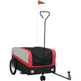 vidaXL Prikolica za bicikl crno-crvena 45 kg željezna | shoptok.hr