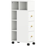 Nesta Ozka kopalni&amp;scaron;ka omarica s 4 kolesi, 3 predali in 5 odprtimi policami, bela, 20 x 40 x 80 cm, (5000493153) Slike