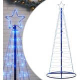 VidaXL Osvetljena novoletna jelka stožec 200 LED modra 182 cm Slike