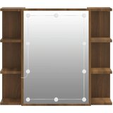 Ormarić s ogledalom LED boja smeđeg hrasta 70 x 16,5 x 60 cm | Eponuda.ba