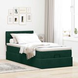  Okvir kreveta s madraca tamnozeleni 100x200cm baršunasti | shoptok.hr
