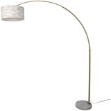 QAZQA Vloerlamp messing met wit en beige gestreepte kap 50cm - XXL | Shoptok.si