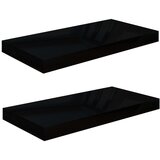 Maison Chic 2 kosi Lebdeče Stenske Police - Viseče police sijaj črne 50x23x3,8 cm MDF, (21794104) Cene