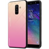 Cadorabo Ohišje, združljiv s Samsungom v rumeni - roza - dvobarvni zaščitni pokrov iz silikona TPU in hrbta iz kaljenega stekla, (20570591) | Shoptok.si