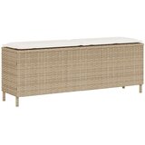  Vrtna klupa s jastukom bež 110x30x40 5 cm poli ratan - bež i krem ​​bijela 1 1 1 | shoptok.hr