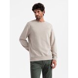 Ombre Men's mélange sweatshirt with embroidered logo - beige | Shoptok.si