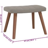  Stol za sproščanje s stolčkom svetlo siv žamet, (20957786) | Shoptok.si
