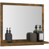  Kupaonsko ogledalo boja dimljenog hrasta 40x10,5x37 cm drveno | shoptok.hr