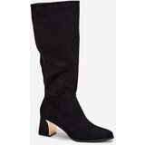 Boto Women's Heeled Boots With Gold Element Black Nivarae | shoptok.hr