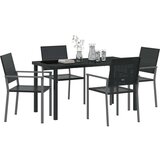  Set 3 Črna PE ratan in prašno lakirano jeklo 54x62.5x89 cm, (22087940) | Shoptok.si