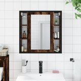  Kupaonski ormarić s ogledalom boja hrasta 60x16x60 cm drveni Smeđa | shoptok.hr