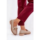 Boto Women’s moccasins with braid and gold detail beige Seffolia | Shoptok.si