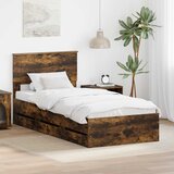  Krevetna konstrukcija s ladicama Dimljeni hrast 75 x 190 cm | shoptok.hr