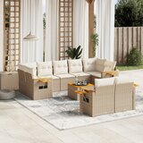 vidaXL 10-dijelni set vrtnih sofa s jastucima bež od poliratana | shoptok.hr