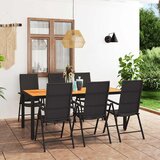  7-dijelni vrtni blagovaonski set crno-smeđi | shoptok.hr