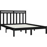  Okvir za krevet od masivnog drva crni 140 x 190 cm | shoptok.hr