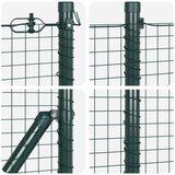 vidaXL Zavarena žičana ograda s 13 flanširanih stupova Zelena 1x25 m Čelik | shoptok.hr