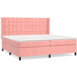 vidaXL Box spring postelja z vzmetnico roza 200x200 cm žamet, (20761141) Cene