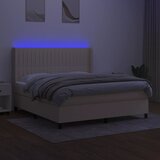  Krevet box spring s madracem LED krem 180x200 cm od tkanine | shoptok.hr