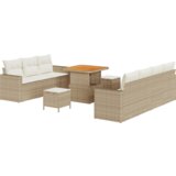  Set vrtnih kauča (vrtna garnitura) od 10 dijelova s jastučićima Bež poli ratan akacija | shoptok.hr