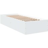 vidaXL Posteljni okvir bel 100x200 cm inženirski les | Shoptok.si