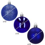  Božićne kuglice 6 cm – set od 30 komada, tamnoplave | shoptok.hr